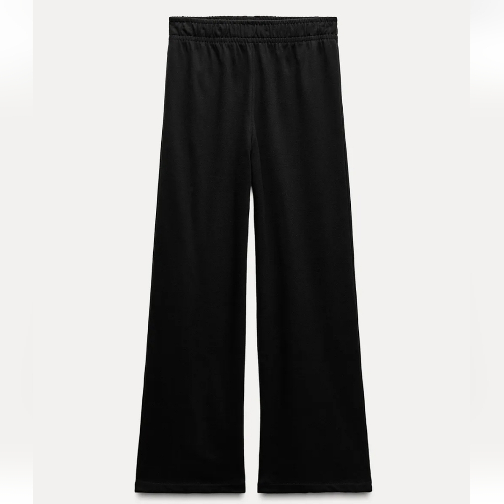 Nwt! Zara Women's Straight Cotton Fit Pants Black